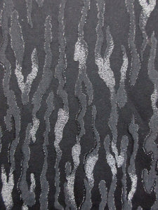 Haori Jacket Vintage(1950-1980) Black Silver Mokume Grain Silk #8185B2