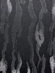 Haori Jacket Vintage(1950-1980) Black Silver Mokume Grain Silk #8185B2
