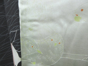 Haori Jacket Vintage(1950-1980) Black Butterfly Silk #7598H4