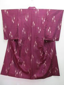 Kimono Vintage(1920-1950) Wine red Tsubame Silk #8011N2