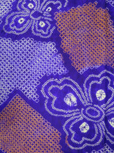 Load image into Gallery viewer, MKF#159 Silk Kimono Fabric Vintage(1920-1950) Flower Purple 45.3x13.8in(115x35cm)
