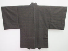 Load image into Gallery viewer, Men&#39;s Haori Vintage(1950-1980) Brown Black Tsumugi Scenery Silk #7880L5
