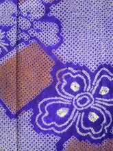 Load image into Gallery viewer, MKF#160 Silk Kimono Fabric Vintage(1920-1950) Flower Purple 59.1x13.8in(150x35cm)
