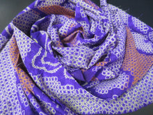Load image into Gallery viewer, MKF#160 Silk Kimono Fabric Vintage(1920-1950) Flower Purple 59.1x13.8in(150x35cm)
