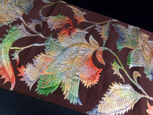 Load image into Gallery viewer, BB8238AA Silk Obi Fabric Vintage(1950-1980) Flower Brown 105.5x11.8in(268x30cm)
