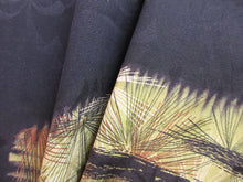 Load image into Gallery viewer, Haori Jacket Vintage(1920-1950) Black Pine Tree Chrysanthemum Rinzu Silk #7599H4
