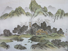 Load image into Gallery viewer, Men&#39;s Haori Vintage(1950-1980) Brown Black Tsumugi Scenery Silk #7880L5
