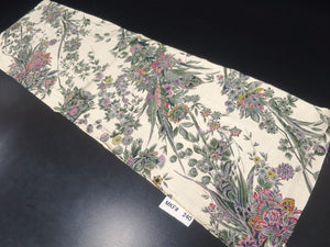 MKF#240 Silk Kimono Fabric Vintage(1950-1980) Flower Cream white 40.9x11.8in(104x30cm)