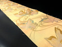 Load image into Gallery viewer, BB8239AA Silk Obi Fabric Vintage(1950-1980) Butterfly Gold 102.0x11.8in(259x30cm)
