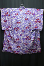 Load image into Gallery viewer, Kimono Vintage(1920-1950) Gray Purple Cloud Silk #8420E1
