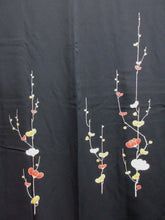 Load image into Gallery viewer, Haori Jacket Vintage(1950-1980) Black Plum blossom Silk #8070A1

