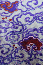 Load image into Gallery viewer, Kimono Vintage(1920-1950) Gray Purple Cloud Silk #8420E1
