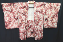 Load image into Gallery viewer, Haori Jacket Vintage(1950-1980) White Reddish Pink Flower Silk #8308C3
