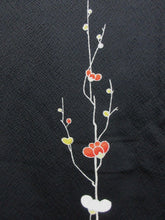 Load image into Gallery viewer, Haori Jacket Vintage(1950-1980) Black Plum blossom Silk #8070A1
