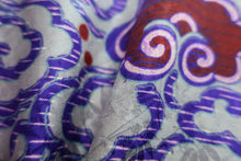 Load image into Gallery viewer, Kimono Vintage(1920-1950) Gray Purple Cloud Silk #8420E1
