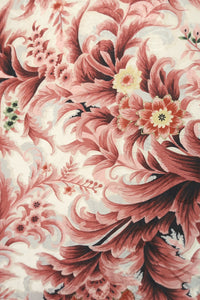 Haori Jacket Vintage(1950-1980) White Reddish Pink Flower Silk #8308C3