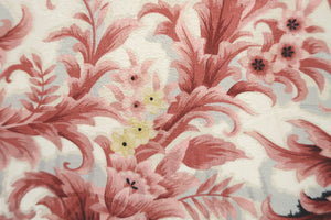 Haori Jacket Vintage(1950-1980) White Reddish Pink Flower Silk #8308C3