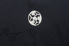 Load image into Gallery viewer, Haori Jacket Vintage(1950-1980) Black Bamboo Plum blossom Silk #8382D2
