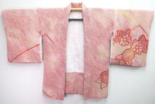 Load image into Gallery viewer, Haori Jacket Vintage(1950-1980) Light Red Pale Pink Full Shibori Peony Kiku Silk #8347C4
