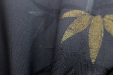 Load image into Gallery viewer, Haori Jacket Vintage(1950-1980) Black Bamboo Plum blossom Silk #8382D2
