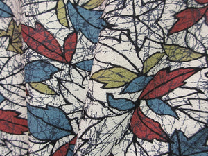 Haori Jacket Vintage(1950-1980) White Leaf Maple Leaf Silk #7633H5