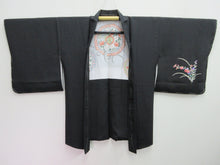 Load image into Gallery viewer, Haori Jacket Vintage(1950-1980) Black Chrysanthemum Silk #8072A1
