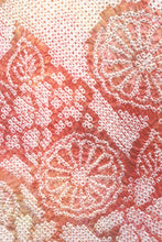 Load image into Gallery viewer, Haori Jacket Vintage(1950-1980) Light Red Pale Pink Full Shibori Peony Kiku Silk #8347C4
