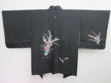 Load image into Gallery viewer, Haori Jacket Vintage(1950-1980) Black Chrysanthemum Silk #8072A1
