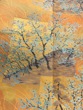 Load image into Gallery viewer, MOF#281 Silk Obi Fabric Vintage(1950-1980) Tree Dark Orange 17.7x11.8in(45x30cm)
