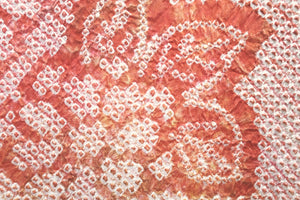 Haori Jacket Vintage(1950-1980) Light Red Pale Pink Full Shibori Peony Kiku Silk #8347C4