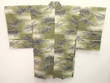 Load image into Gallery viewer, Haori Jacket Vintage(1920-1950) Khaki Tree Meisen Silk #8269C1
