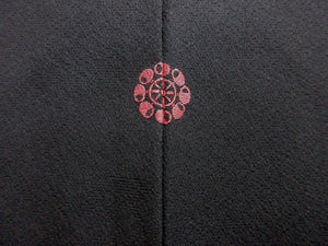 Haori Jacket Vintage(1950-1980) Black Chrysanthemum Silk #8072A1