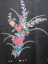 Load image into Gallery viewer, Haori Jacket Vintage(1950-1980) Black Chrysanthemum Silk #8072A1
