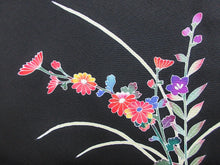 Load image into Gallery viewer, Haori Jacket Vintage(1950-1980) Black Chrysanthemum Silk #8072A1
