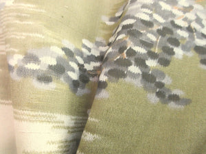 Haori Jacket Vintage(1920-1950) Khaki Tree Meisen Silk #8269C1