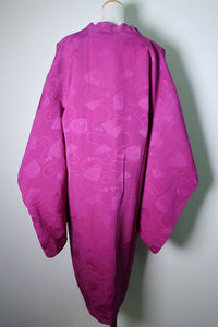 Haori Jacket Vintage(1920-1950) Magenta Folding Fan Silk #8750K1