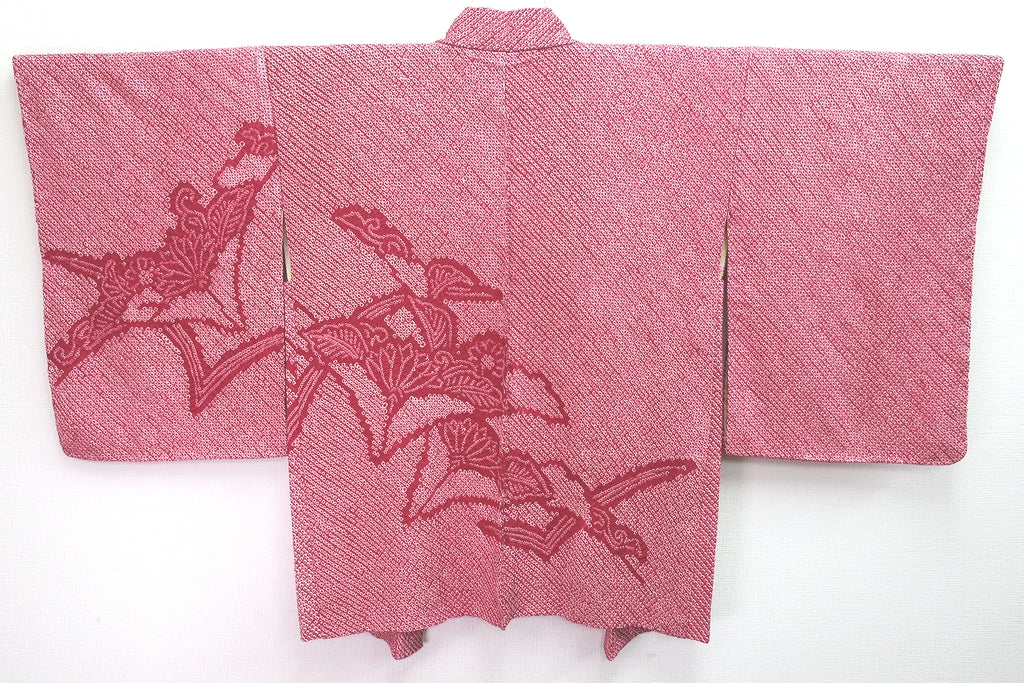 Haori Jacket Vintage(1950-1980) Magenta Full Shibori Chrysanthemum Silk #8349C5