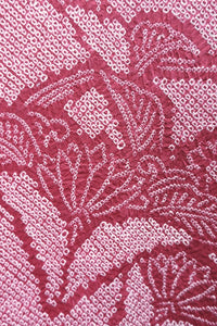 Haori Jacket Vintage(1950-1980) Magenta Full Shibori Chrysanthemum Silk #8349C5
