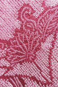 Haori Jacket Vintage(1950-1980) Magenta Full Shibori Chrysanthemum Silk #8349C5