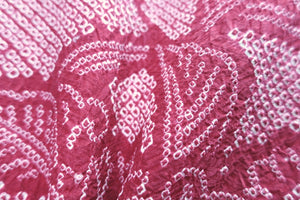 Haori Jacket Vintage(1950-1980) Magenta Full Shibori Chrysanthemum Silk #8349C5