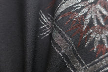 Load image into Gallery viewer, Haori Jacket Vintage(1950-1980) Black Bamboo leaf Chrysanthemum Silk #8424E1

