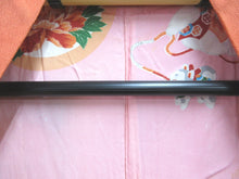 Load image into Gallery viewer, Haori Jacket Vintage(1920-1950) Vermillion Paulownia Tachibana Ryusui Long Silk #7665J2
