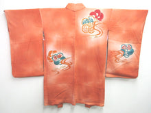 Load image into Gallery viewer, Haori Jacket Vintage(1920-1950) Vermillion Paulownia Tachibana Ryusui Long Silk #7665J2
