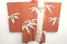 Load image into Gallery viewer, Haori Jacket Vintage(1920-1950) Dark Persimmon Bamboo Silk #8752K1
