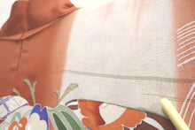 Load image into Gallery viewer, Haori Jacket Vintage(1920-1950) Dark Persimmon Bamboo Silk #8752K1
