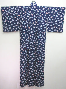 Kimono Navy Butterfly Chozukushi Synthetic #7974M5