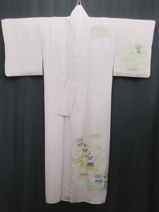 Kimono Pale Lavender Hand painted Gion Matsuri Tall Silk #8273C1