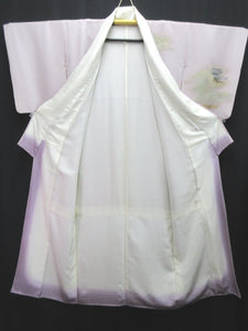 Kimono Pale Lavender Hand painted Gion Matsuri Tall Silk #8273C1