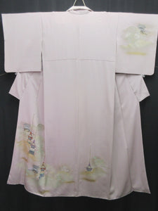 Kimono Pale Lavender Hand painted Gion Matsuri Tall Silk #8273C1