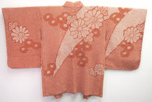 Load image into Gallery viewer, Haori Jacket Vintage(1950-1980) Vermillion Full Shibori Chrysanthemum Silk #8428E1
